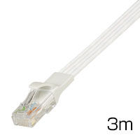 フラット6 ホワイト(カテゴリー6対応/両端プラグ付き)