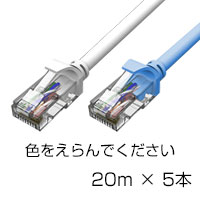LANケーブルカテゴリー6/1000BASE-TX対応(両端プラグ付き) 5本入